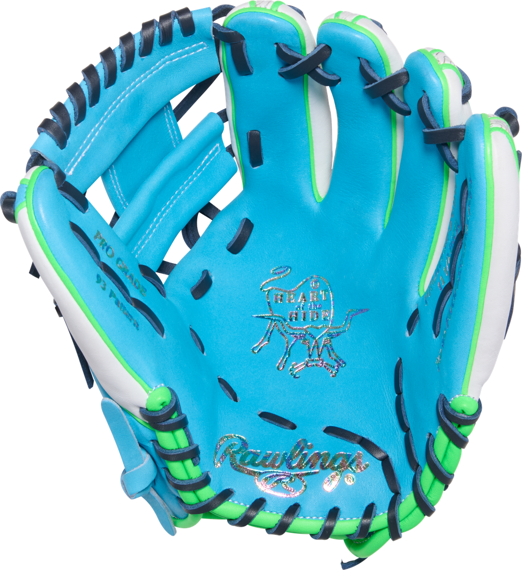 2026 Rawlings Heart of the Hide 11.5" Infield Baseball Glove Right Hand Throw PROR934-2CBW - Columbia Blue / White
