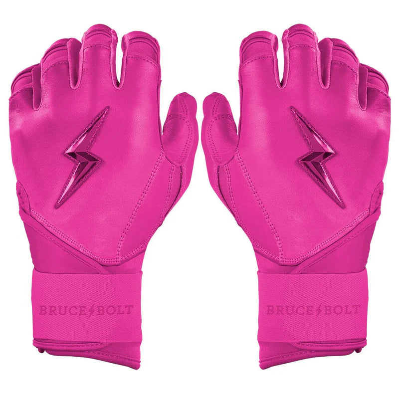 2026 Bruce Bolt Max Clark Signature Series Long Cuff Batting Gloves BB-LCBG-MAX25 - Youth Pink