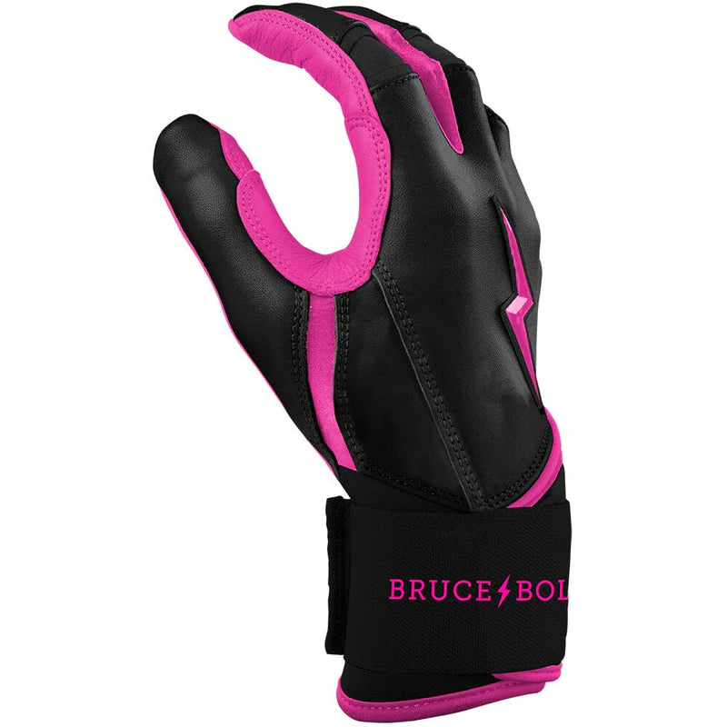 2026 Bruce Bolt Creator Series Long Cuff Batting Gloves BB-LCBG-HTPNK - Adult - Hot Pink