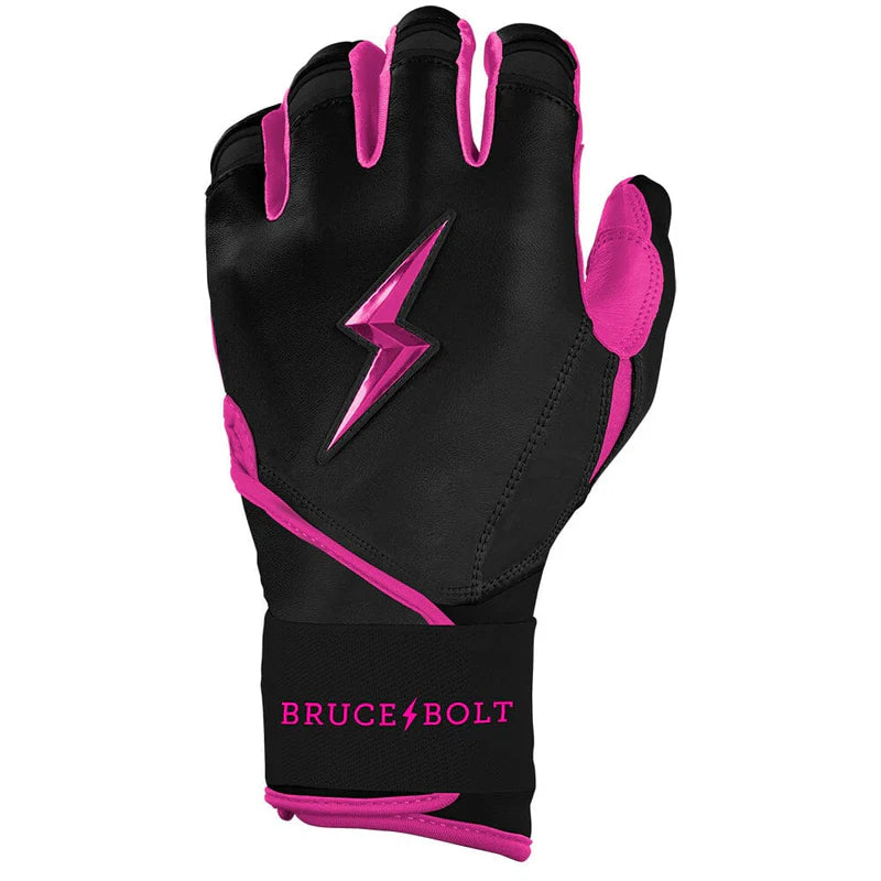 2026 Bruce Bolt Creator Series Long Cuff Batting Gloves BB-LCBG-HTPNK - Adult - Hot Pink