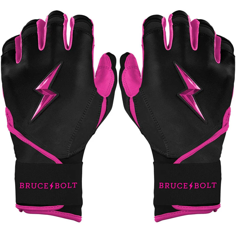 2026 Bruce Bolt Creator Series Long Cuff Batting Gloves BB-LCBG-HTPNK - Youth - Hot Pink