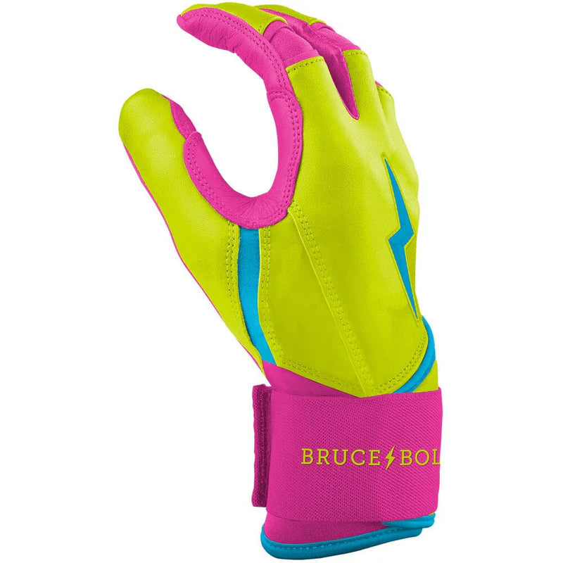 2026 Bruce Bolt Creator Series Long Cuff Batting Gloves BB-LCBG-CRBYLW - Youth Caribbean Yellow