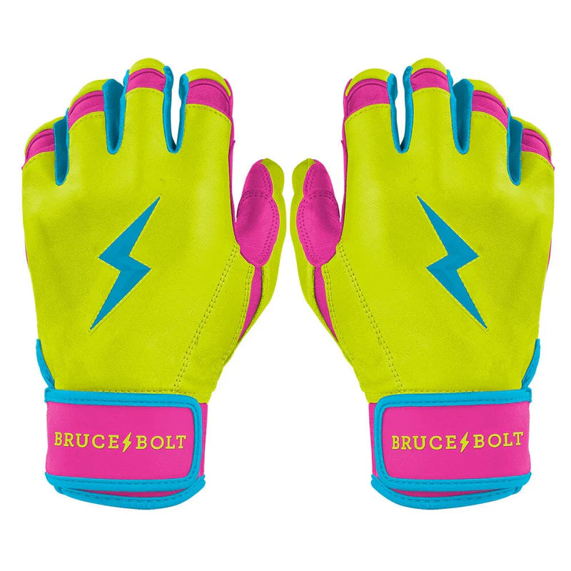 2026 Bruce Bolt Creator Series Short Cuff Batting Gloves BB-SCBG-CRBYLW - Youth Caribbean Yellow