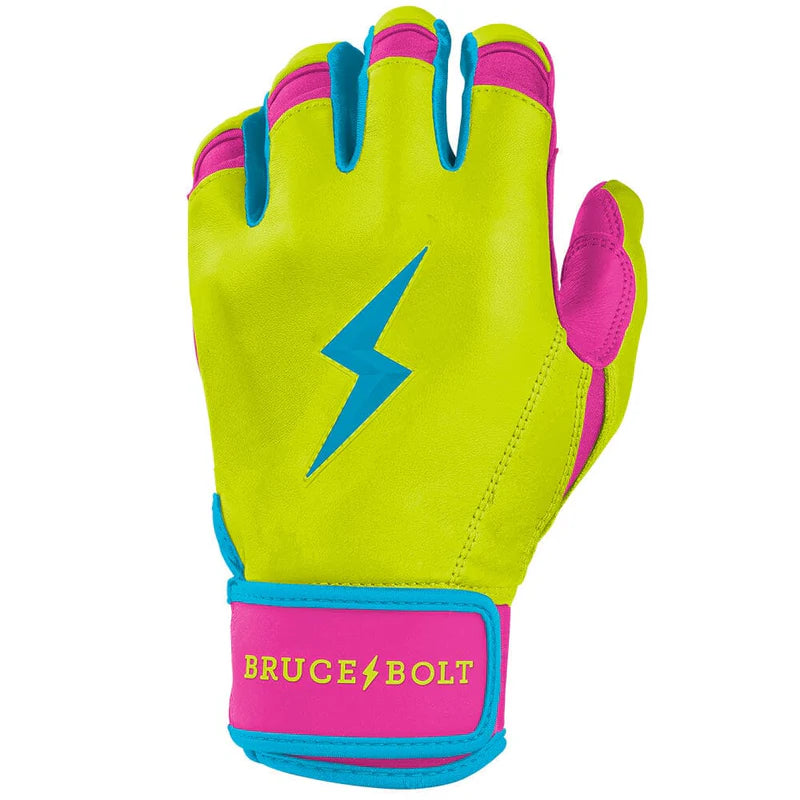 2026 Bruce Bolt Creator Series Short Cuff Batting Gloves BB-SCBG-CRBYLW - Adult Caribbean Yellow