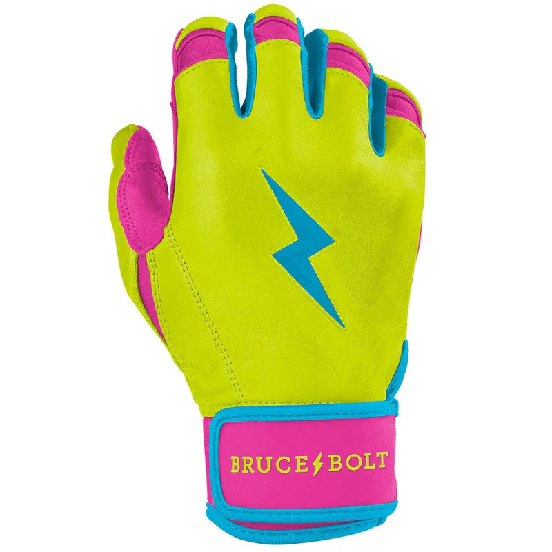 2026 Bruce Bolt Creator Series Short Cuff Batting Gloves BB-SCBG-CRBYLW - Youth Caribbean Yellow