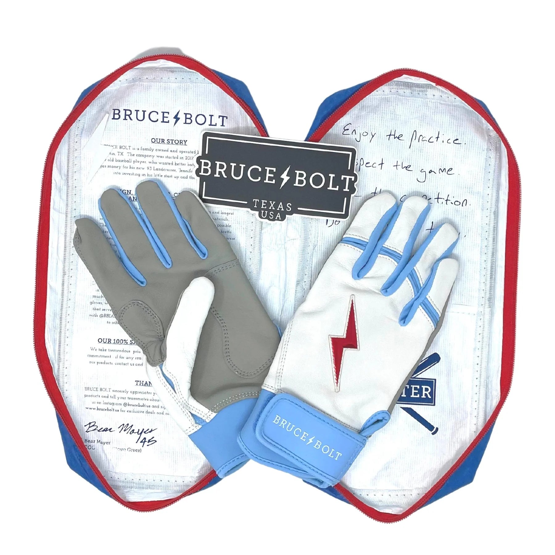 2026 Bruce Bolt Ian Happ Signature Series Short Cuff Batting Gloves BB-SCBG-HAP- Youth - White