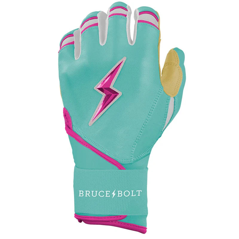 2026 Bruce Bolt Fernando Tatis Jr. Signature Series Long Cuff Batting Gloves BB-LCBG-FTJ25 - Youth - Mint / Pink