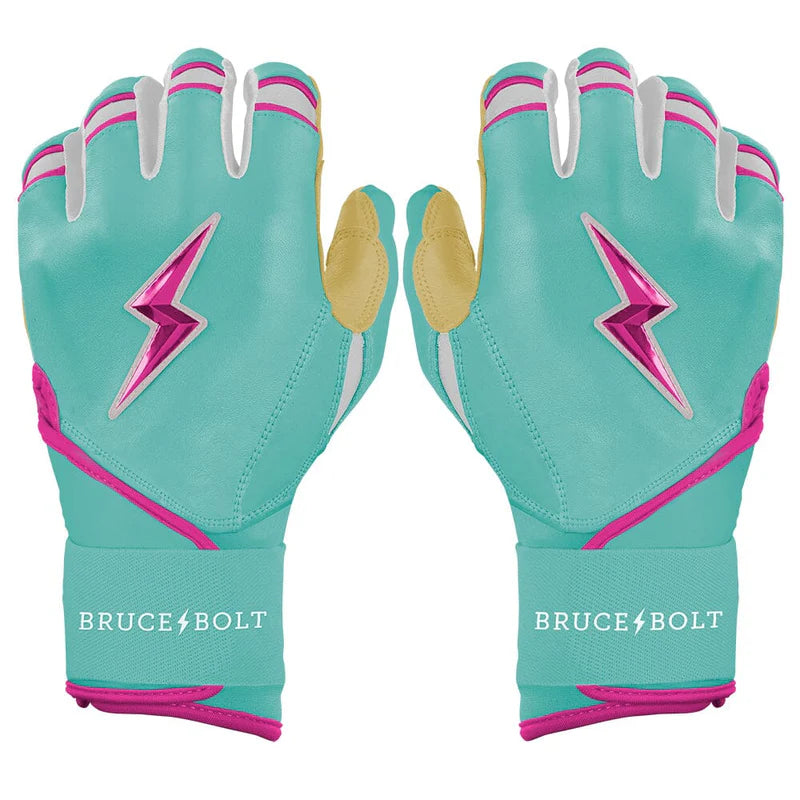 2026 Bruce Bolt Fernando Tatis Jr. Signature Series Long Cuff Batting Gloves BB-LCBG-FTJ25 - Youth - Mint / Pink