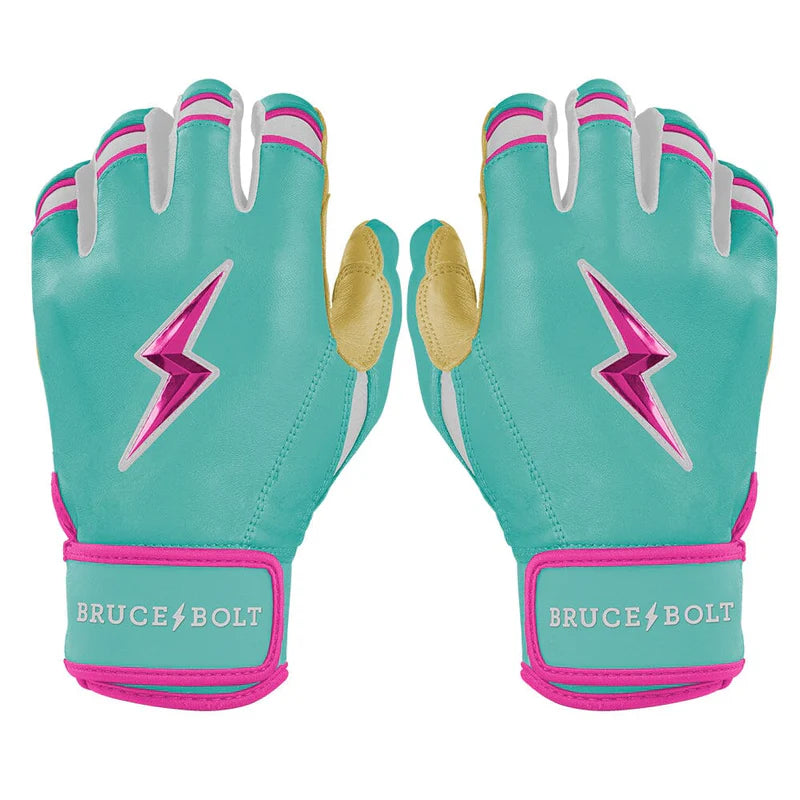 2026 Bruce Bolt Fernando Tatis Jr. Signature Series Short Cuff Batting Gloves BB-SCBG-FTJ25 - Youth - Mint / Pink