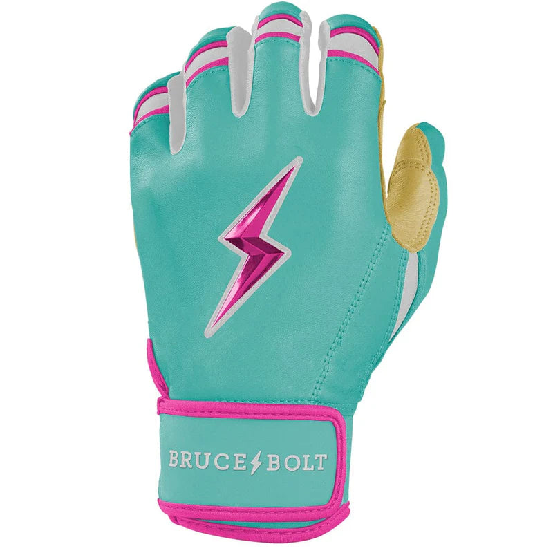 2026 Bruce Bolt Fernando Tatis Jr. Signature Series Short Cuff Batting Gloves BB-SCBG-FTJ25 - Youth - Mint / Pink
