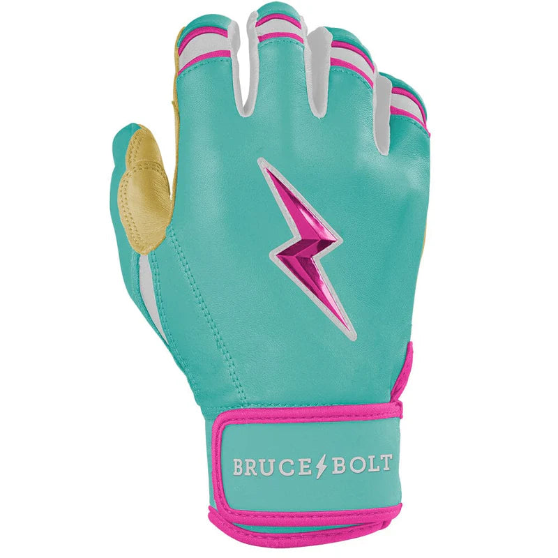 2026 Bruce Bolt Fernando Tatis Jr. Signature Series Short Cuff Batting Gloves BB-SCBG-FTJ25 - Youth - Mint / Pink