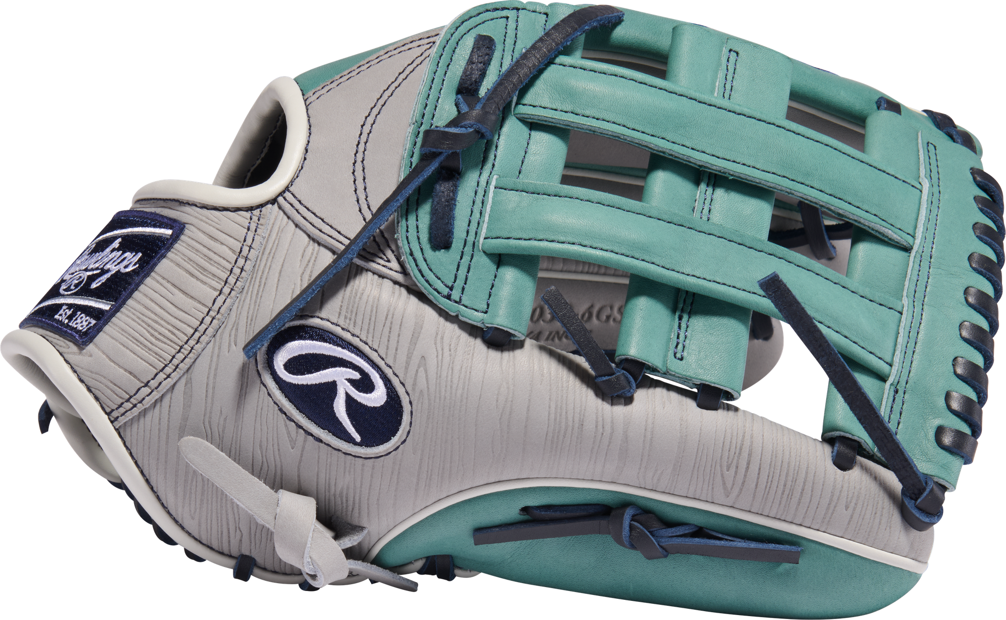 2026 Rawlings Heart of the Hide 12.75" Outfield Baseball Glove PROR3039-6GSP Grey / Spruce