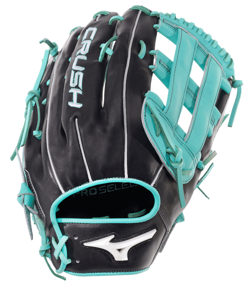 2026 Mizuno Pro Select Crush 14" Outfield Slo-Pitch Glove GPSS - 1400 - Black / Mint