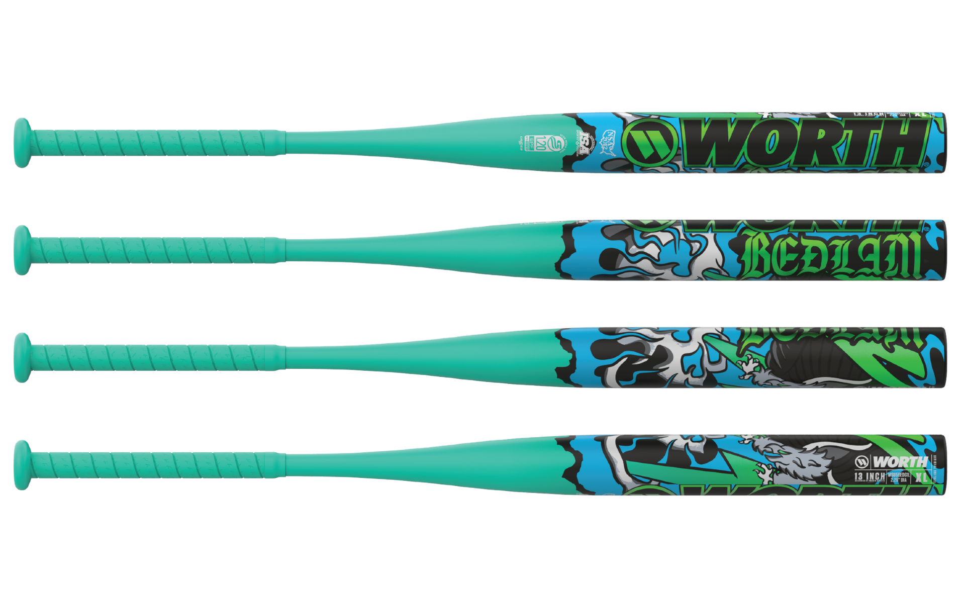 2026 Worth Bedlam Limited Edition 1 Piece XL Load (0.5 oz) 12.75'' Slo-Pitch Bat WSU5H2PM1L