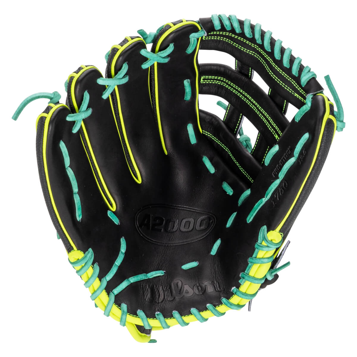 2026 Wilson A2000 1750SS 12.5" Outfield Baseball Glove - Black / Optic Yellow