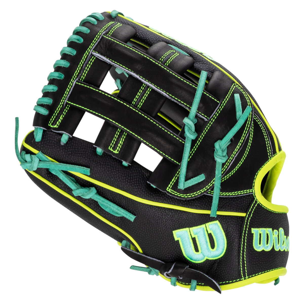 2026 Wilson A2000 1750SS 12.5" Outfield Baseball Glove - Black / Optic Yellow