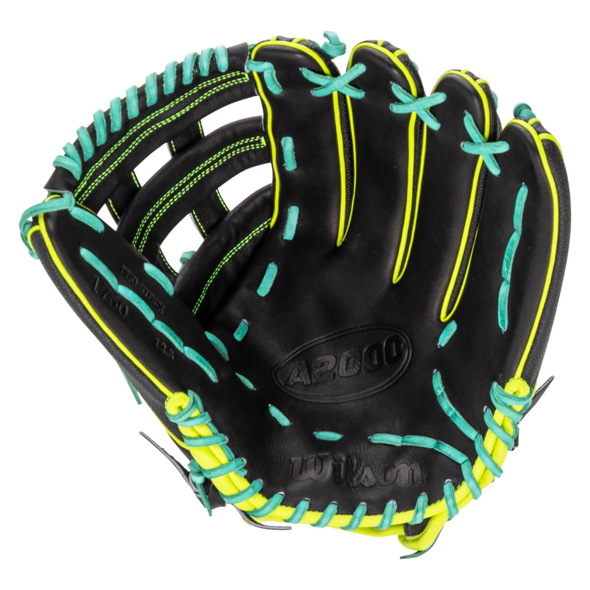 2026 Wilson A2000 1750SS 12.5" Outfield Baseball Glove - Black / Optic Yellow