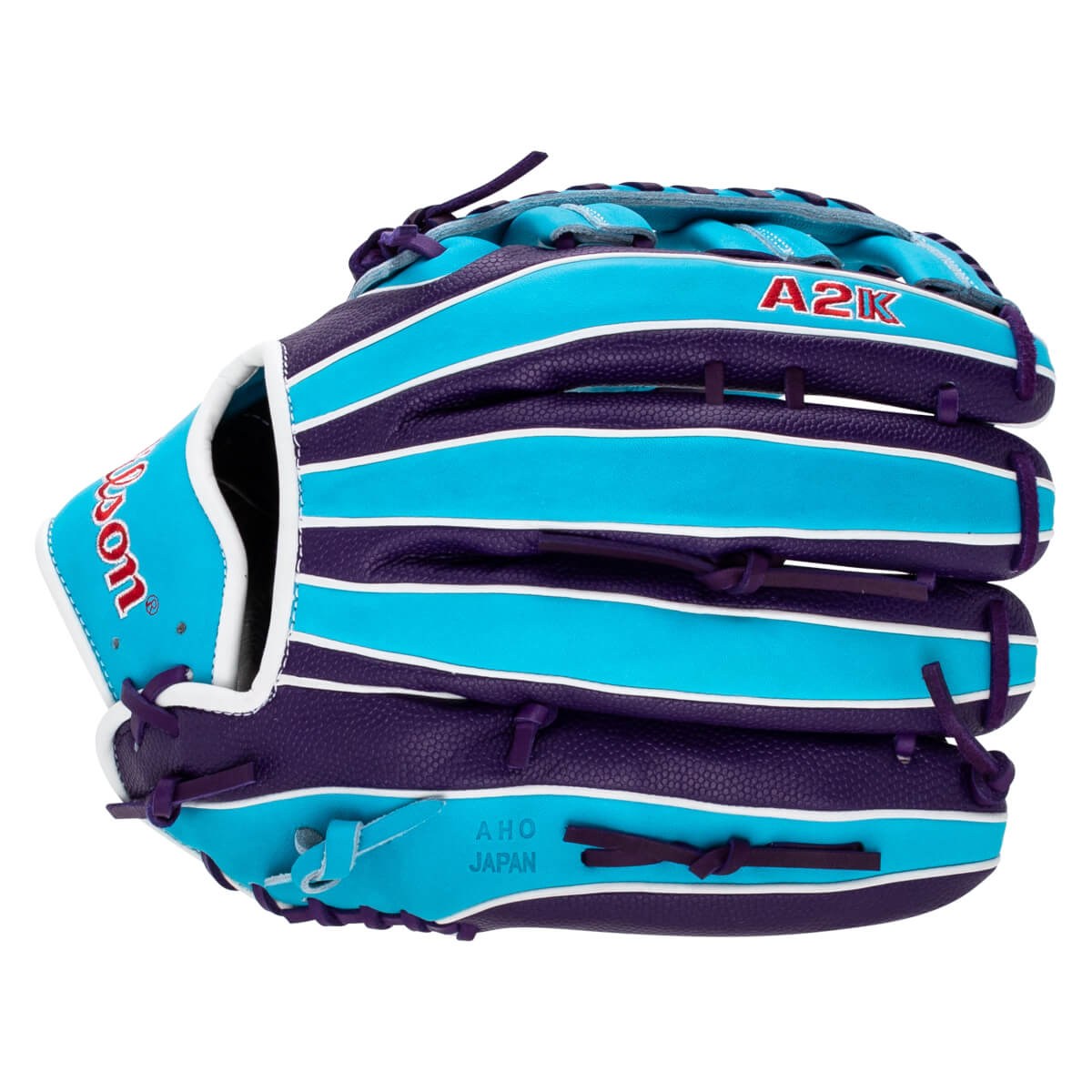 2026 Wilson A2K 1810SS 12.75" Outfield Baseball Glove - Purple / Tropic / White