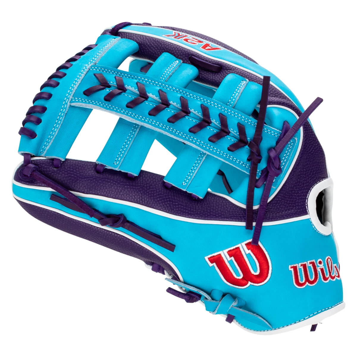 2026 Wilson A2K 1810SS 12.75" Outfield Baseball Glove - Purple / Tropic / White
