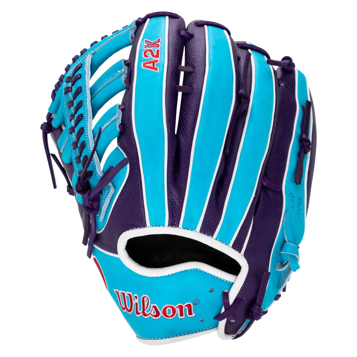 2026 Wilson A2K 1810SS 12.75" Outfield Baseball Glove - Purple / Tropic / White