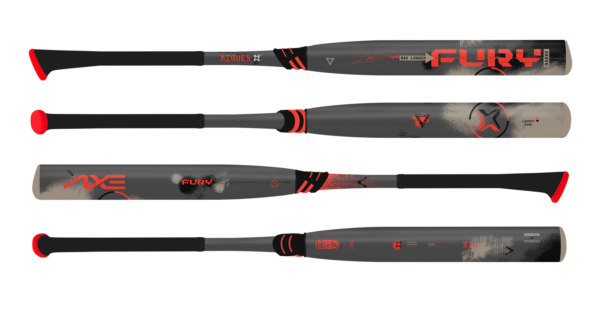 2026 Axe Fury Bravo Zane Migues Axe Handle 2 Piece 13" Endloaded (1.5 oz) Slo-Pitch Bat USSSA L154QZ