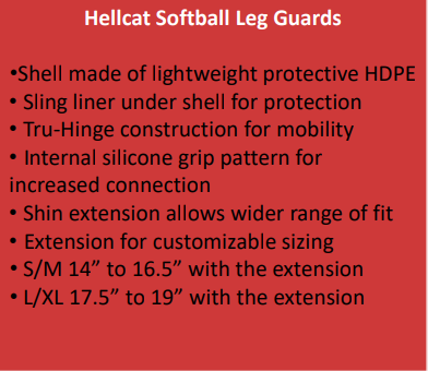 EASTON SLO-PITCH LEG GUARDS HELLCAT BS23