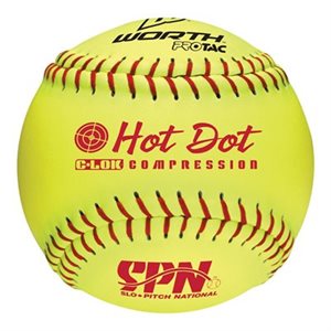 SLOW PITCH BALL SPN Hot Dot 12&quot; (.52) COR / 275 lbs Dozen