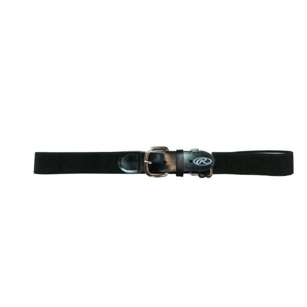 2024 Rawlings Elastic Black Baseball Belt - Youth