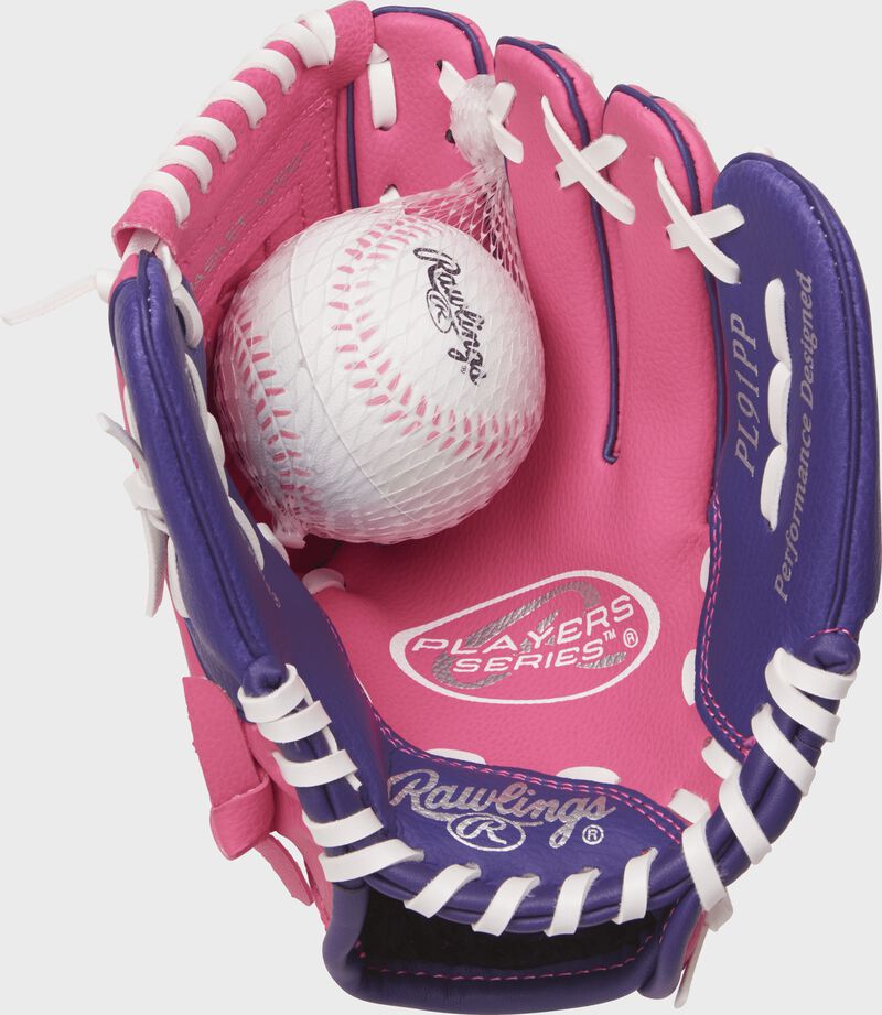 Players 9" Baseball Glove with Ball- Youth