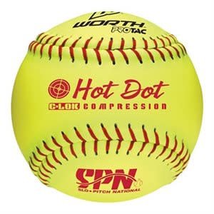 SLOW PITCH BALL SPN Hot Dot 12" (.52) COR / 275 lbs Dozen